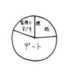 今日一日を円グラフであらわしてみた（個別スタンプ：16）