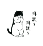 可愛すぎる黒白猫みぃちゃんの毎日 中国語（個別スタンプ：7）