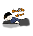 A man in the bed with his thoughts（個別スタンプ：3）