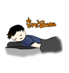 A man in the bed with his thoughts（個別スタンプ：4）