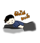 A man in the bed with his thoughts（個別スタンプ：5）