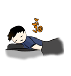 A man in the bed with his thoughts（個別スタンプ：7）