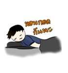 A man in the bed with his thoughts（個別スタンプ：8）