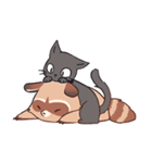 Raccoon and cat（個別スタンプ：3）