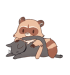 Raccoon and cat（個別スタンプ：7）