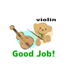 move orchestra Violin bear English ver（個別スタンプ：1）
