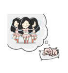 the daily of three girls and animals（個別スタンプ：35）