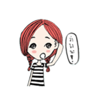 a girl with a red hair.（個別スタンプ：1）