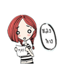 a girl with a red hair.（個別スタンプ：5）