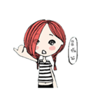 a girl with a red hair.（個別スタンプ：6）