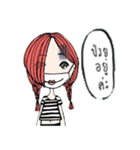 a girl with a red hair.（個別スタンプ：9）