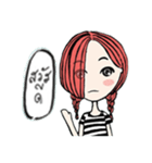 a girl with a red hair.（個別スタンプ：10）