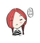 a girl with a red hair.（個別スタンプ：12）