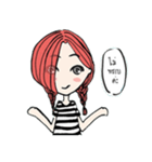 a girl with a red hair.（個別スタンプ：14）