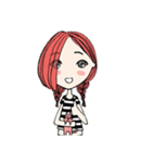 a girl with a red hair.（個別スタンプ：16）