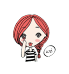 a girl with a red hair.（個別スタンプ：17）