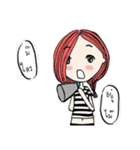 a girl with a red hair.（個別スタンプ：21）