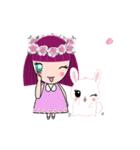The girl and her rabbit（個別スタンプ：14）