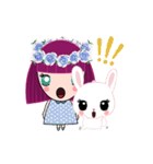 The girl and her rabbit（個別スタンプ：15）