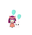 The girl and her rabbit（個別スタンプ：17）