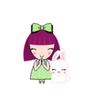 The girl and her rabbit（個別スタンプ：21）