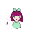 The girl and her rabbit（個別スタンプ：22）