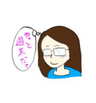 メガネの女子（個別スタンプ：6）