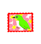 かわいい鳥たちの切手風スタンプ（個別スタンプ：3）