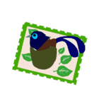 かわいい鳥たちの切手風スタンプ（個別スタンプ：9）