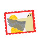 かわいい鳥たちの切手風スタンプ（個別スタンプ：11）