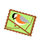 かわいい鳥たちの切手風スタンプ（個別スタンプ：15）