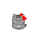 Gray Cat In Love（個別スタンプ：2）