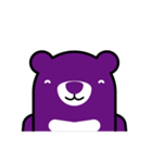 Purple Bear has expressive face.（個別スタンプ：1）