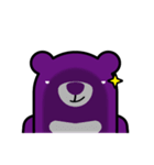 Purple Bear has expressive face.（個別スタンプ：3）