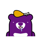 Purple Bear has expressive face.（個別スタンプ：4）