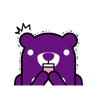 Purple Bear has expressive face.（個別スタンプ：7）