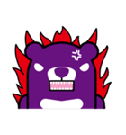 Purple Bear has expressive face.（個別スタンプ：8）