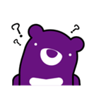 Purple Bear has expressive face.（個別スタンプ：9）