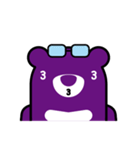 Purple Bear has expressive face.（個別スタンプ：10）