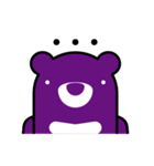 Purple Bear has expressive face.（個別スタンプ：11）