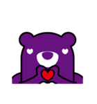 Purple Bear has expressive face.（個別スタンプ：14）