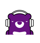 Purple Bear has expressive face.（個別スタンプ：15）