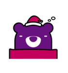 Purple Bear has expressive face.（個別スタンプ：16）