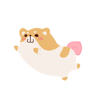 Shiba dog with Peach（個別スタンプ：1）