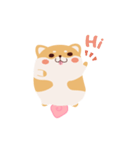 Shiba dog with Peach（個別スタンプ：3）