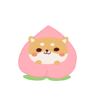 Shiba dog with Peach（個別スタンプ：10）