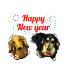 Long haired Dachshund-Rou Song ＆ Tie Dan（個別スタンプ：3）