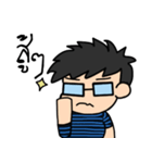 Lazy boy with his glasses（個別スタンプ：19）