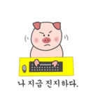 Sweet and lovely, funny pig Alex.KOREAN（個別スタンプ：1）