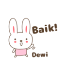 Cute rabbit stickers name, Dewi / デヴィ（個別スタンプ：2）